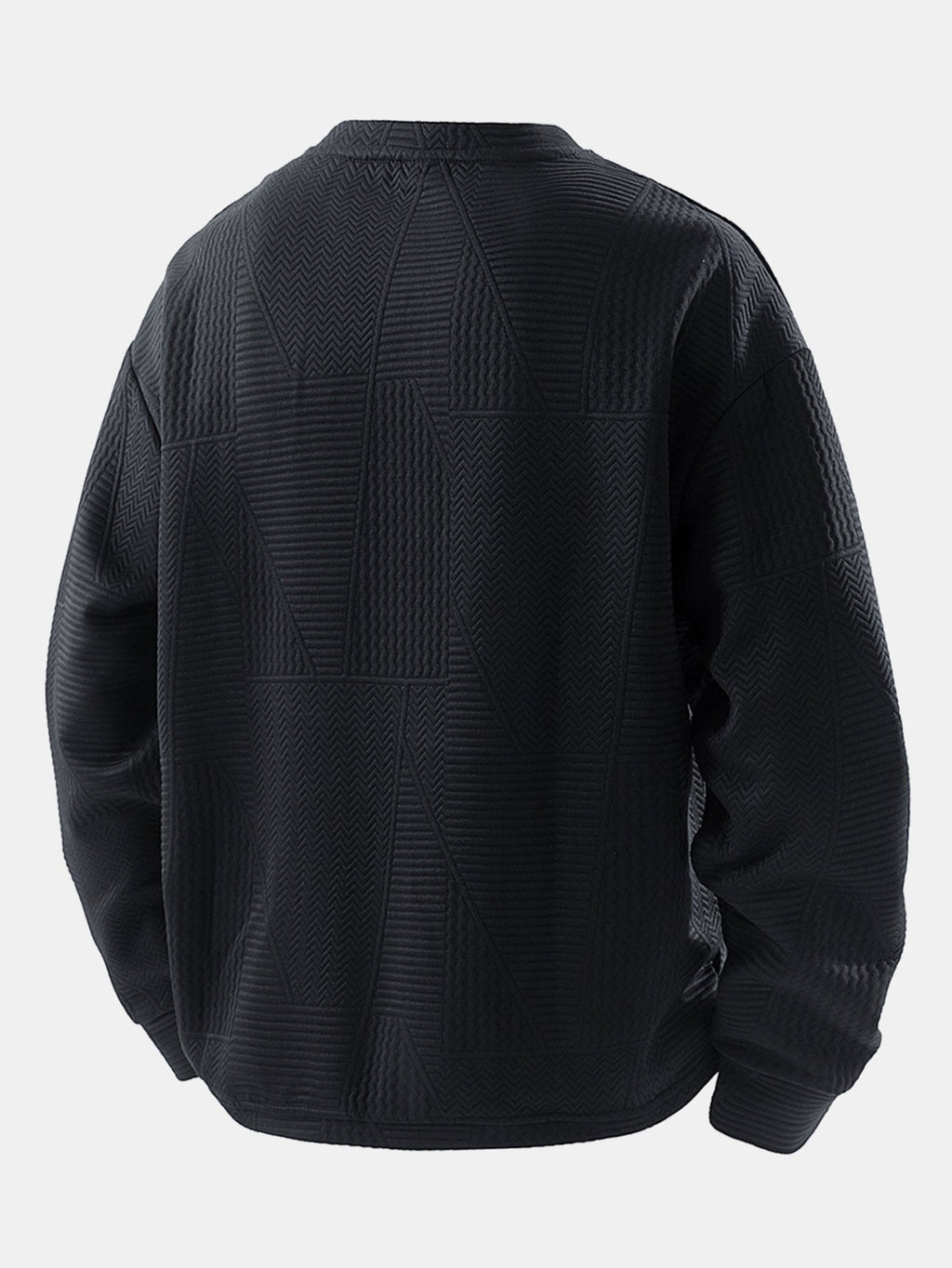 Relax Fit Geometric Jacquard Sweatshirt