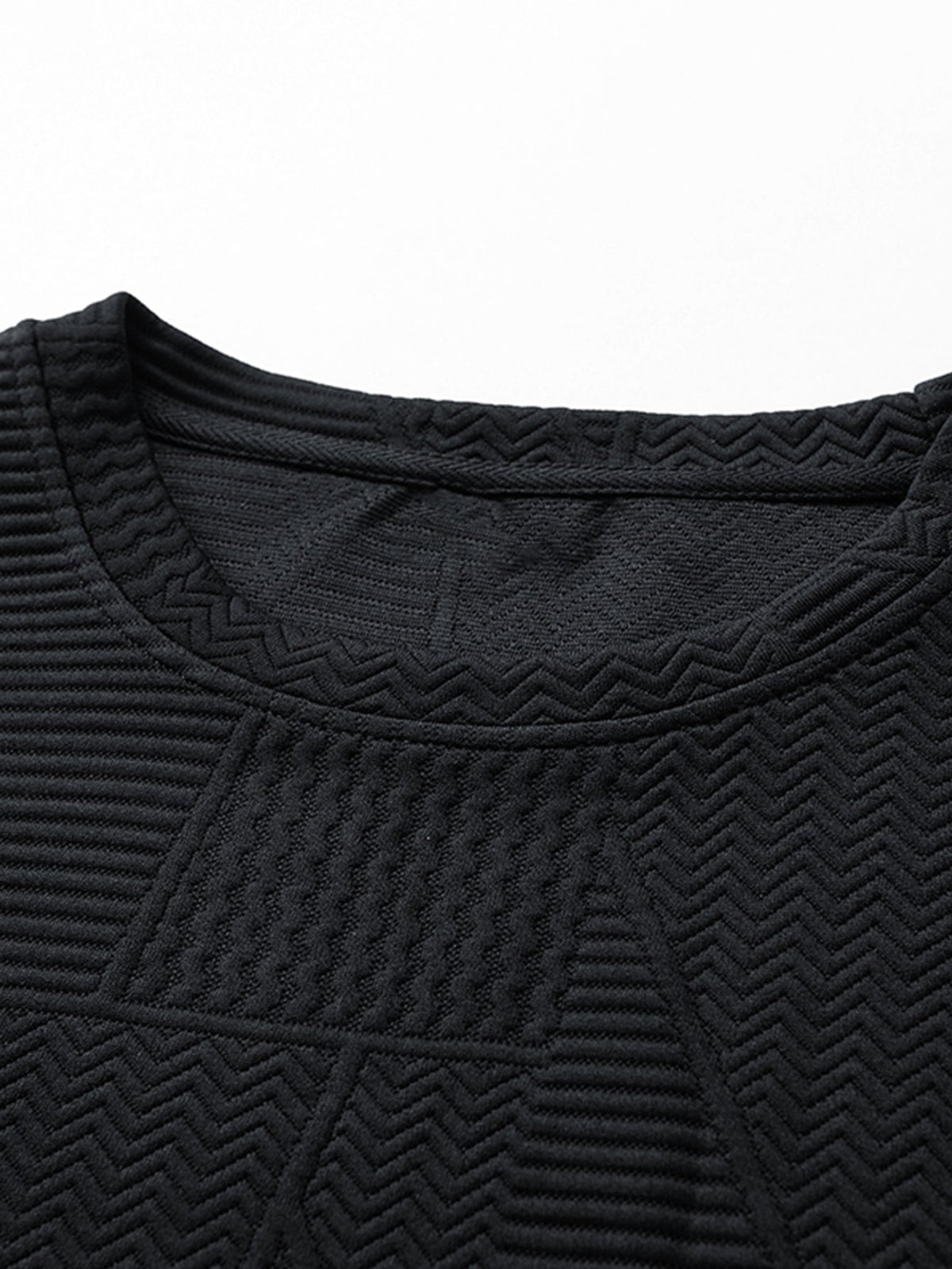 Relax Fit Geometric Jacquard Sweatshirt