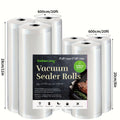 Vacuum Seal Bags for Food 6 Rolls Food Saver Roll Bags 236 Inch, 2 Sizes Vacuum Storage Roll Bags for Food Preservation