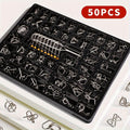 Metal Brain Teaser Puzzle Set 50 Pack, Golden Unlock Iron Chain Link Toys, Nine Rings Kongming Lock