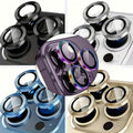 iPhone Camera Lens Protector 15PCS Mixed Colors – Metal Ring Cover for iPhone 11 12 13 14 15 16 Pro Max Mini Plus, Gold Silver Black Gray Rainbow, Scratch-Proof, Zero Optical Interference