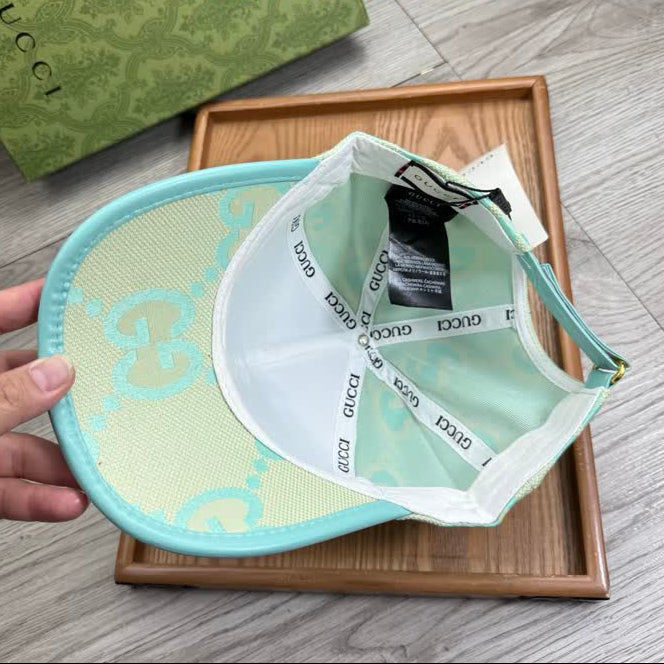 Mint Green Oversized Monogram Canvas Baseball Cap