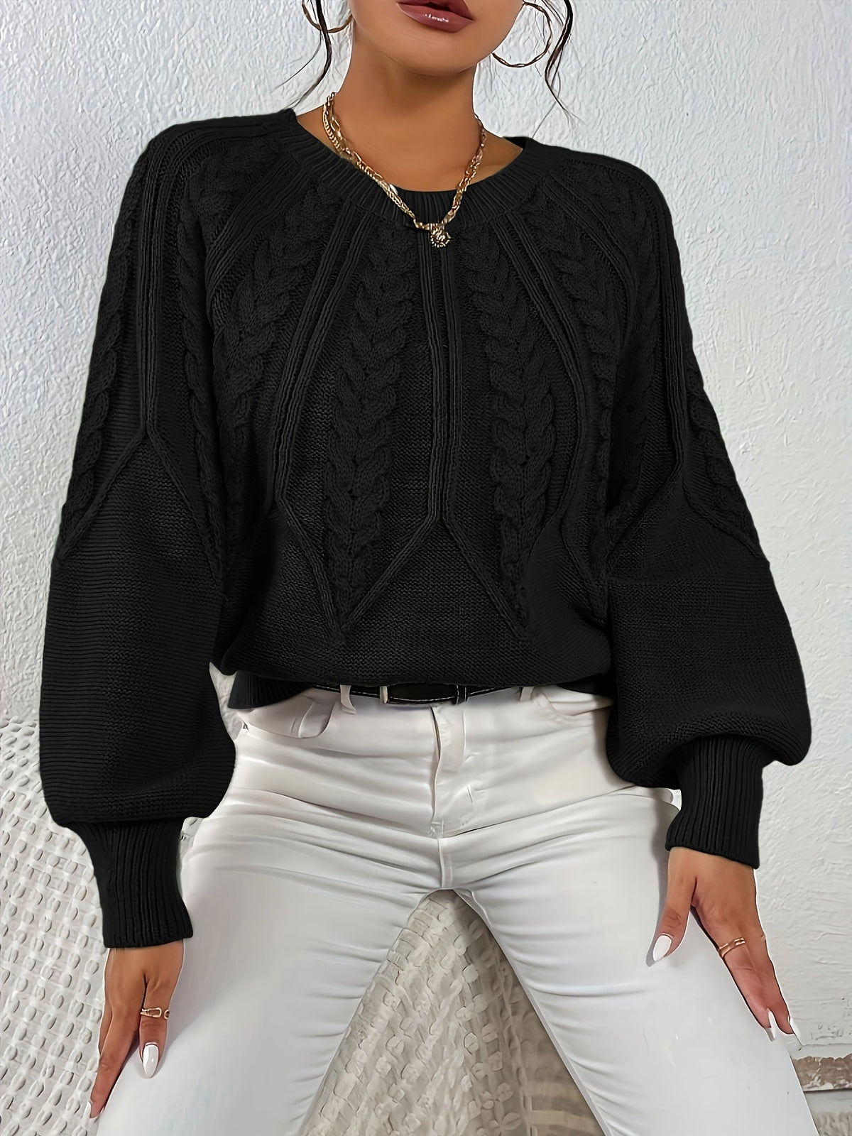 Ophelia | Entspannter Zopfmuster-Pullover
