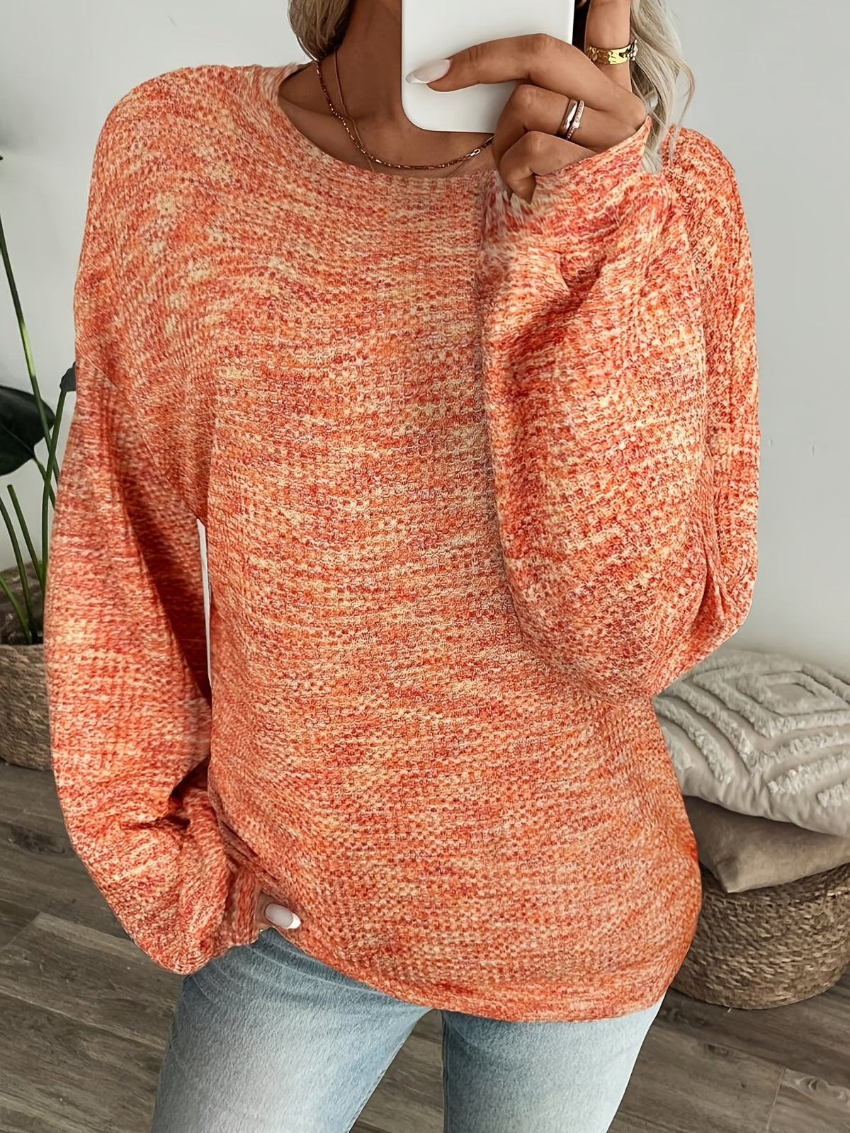 Greta | Lässiger Waffelstrick-Pullover