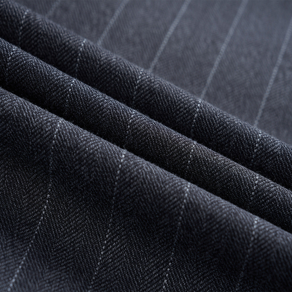 Men's Suit Set Business Wedding Striped 3-Piece( Jacket + Vest +  Pants )