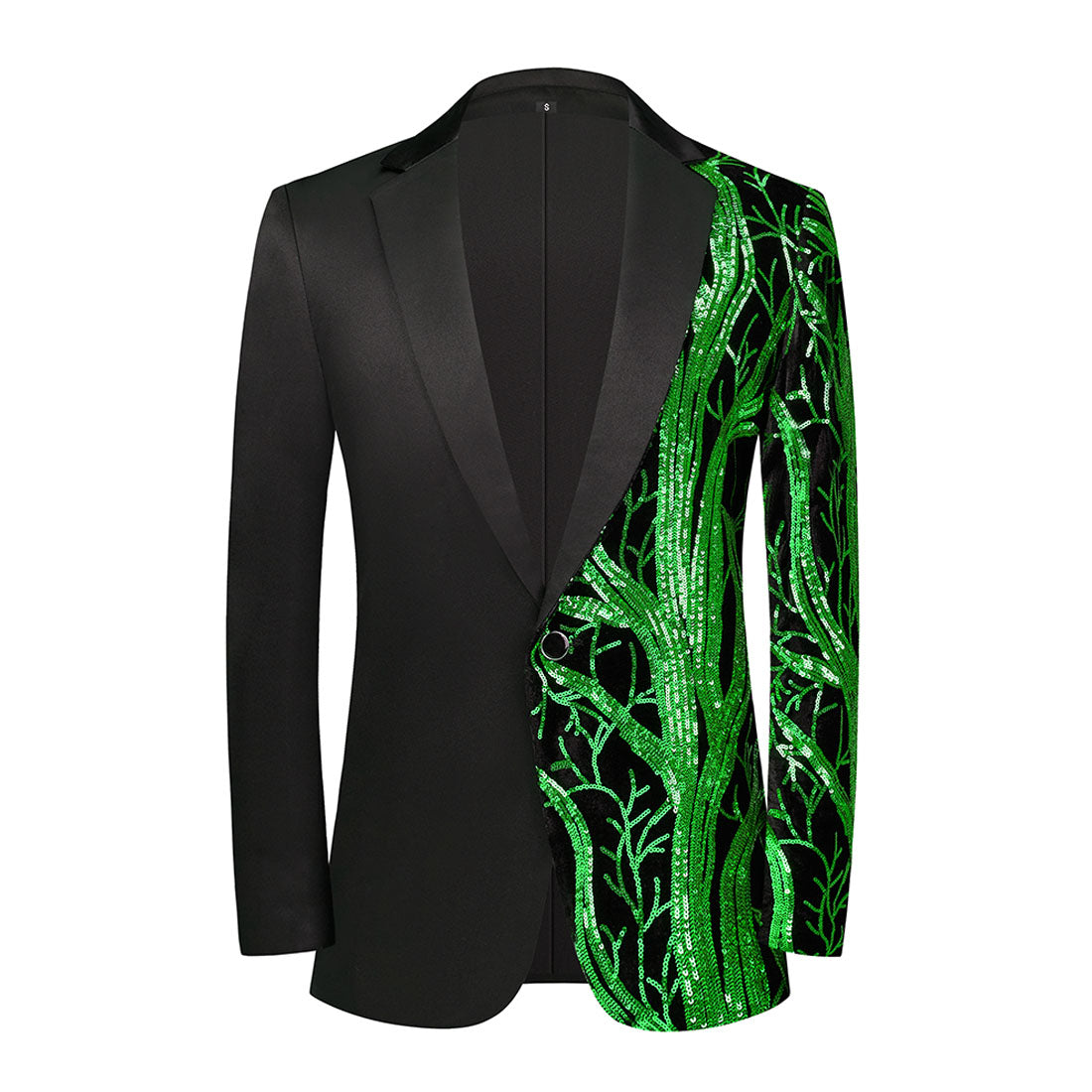 Men's 2-Pieces Branch Embroidered Sequin Jacket and Pants