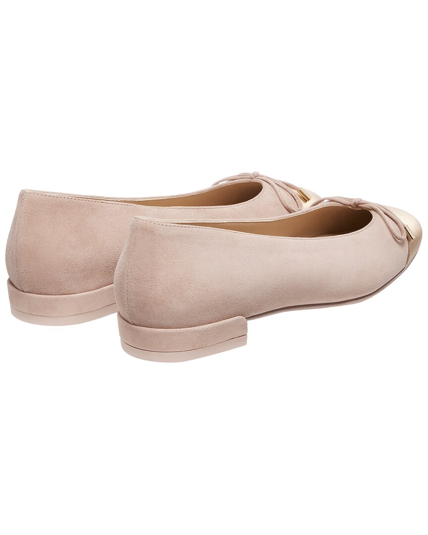 Stuart Weitzman Sleek Bow Suede Flat