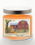 Harvest Collection Red Barn 12.8 Oz Candle Glass Jar with Brushed Silver Metal Lid