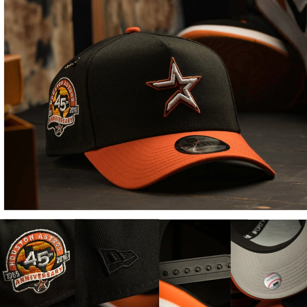 New Era Houston Astros 45th Anniversary 9FORTY Adjustable Cap – Black/Orange