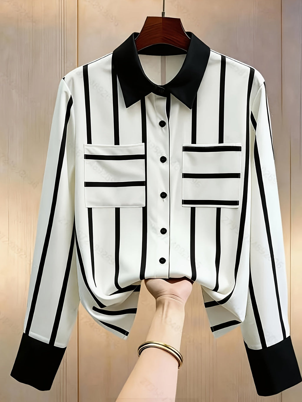 Whitney | Bluse mit Kontraststreifen