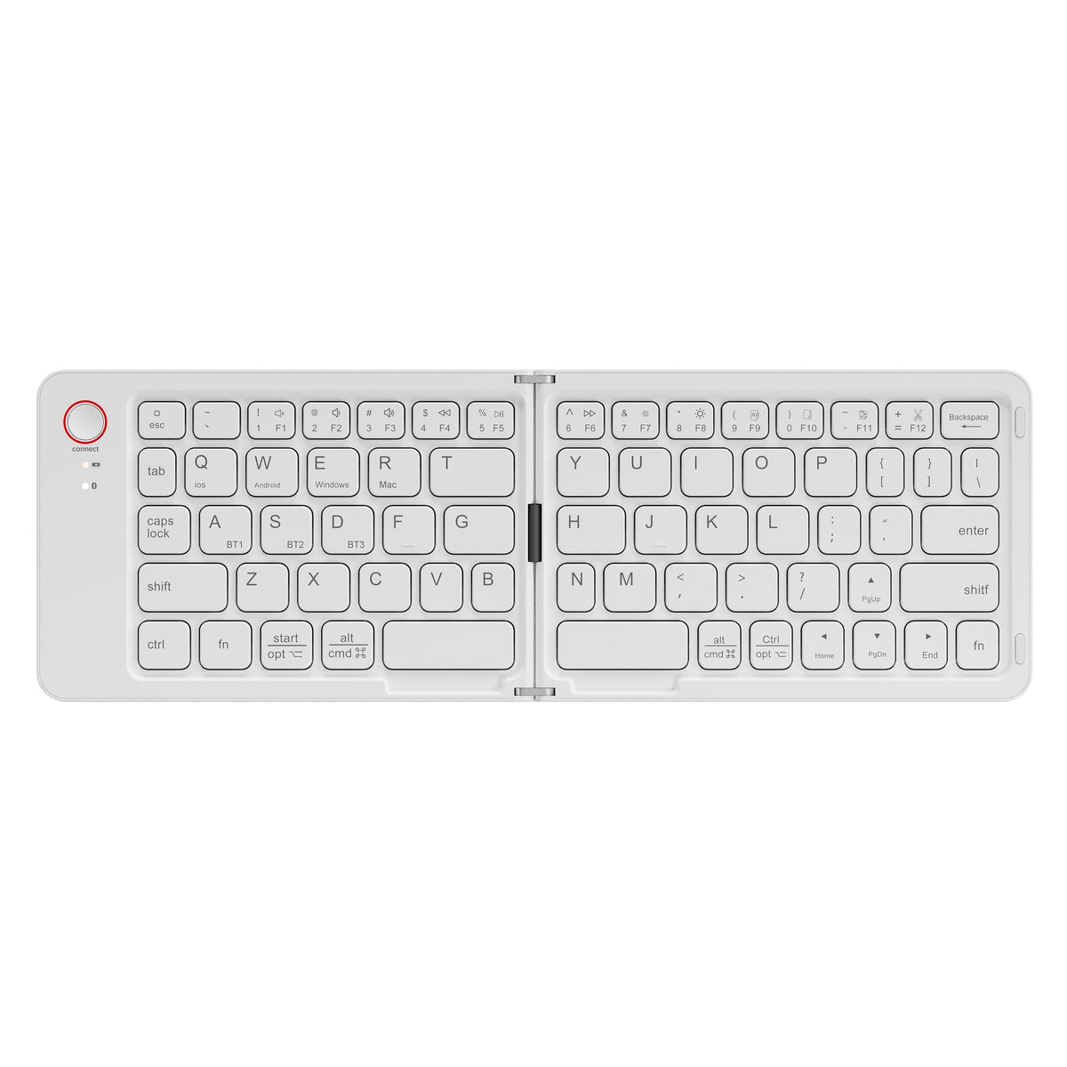 Folding Wireless Keyboard KLZO B023 Dual-Fold Magnetic, Slim Portable Bluetooth Keyboard, Ultra-Long Battery Life