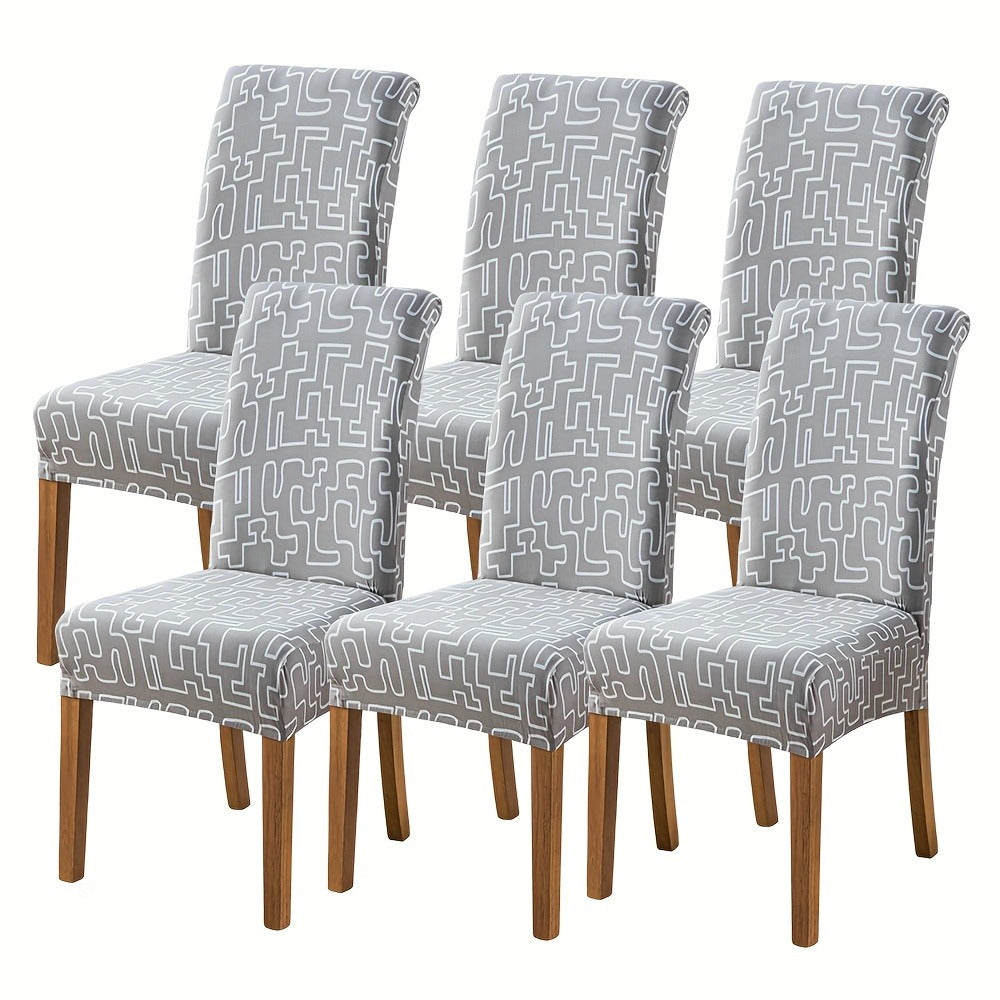 Dining Chair Covers in Ten Patterns with Four- or Six-Piece Set Checkouts for Parsons Chairs