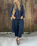 Odette | Elegantes, locker geschnittenes V-Ausschnitt-Set