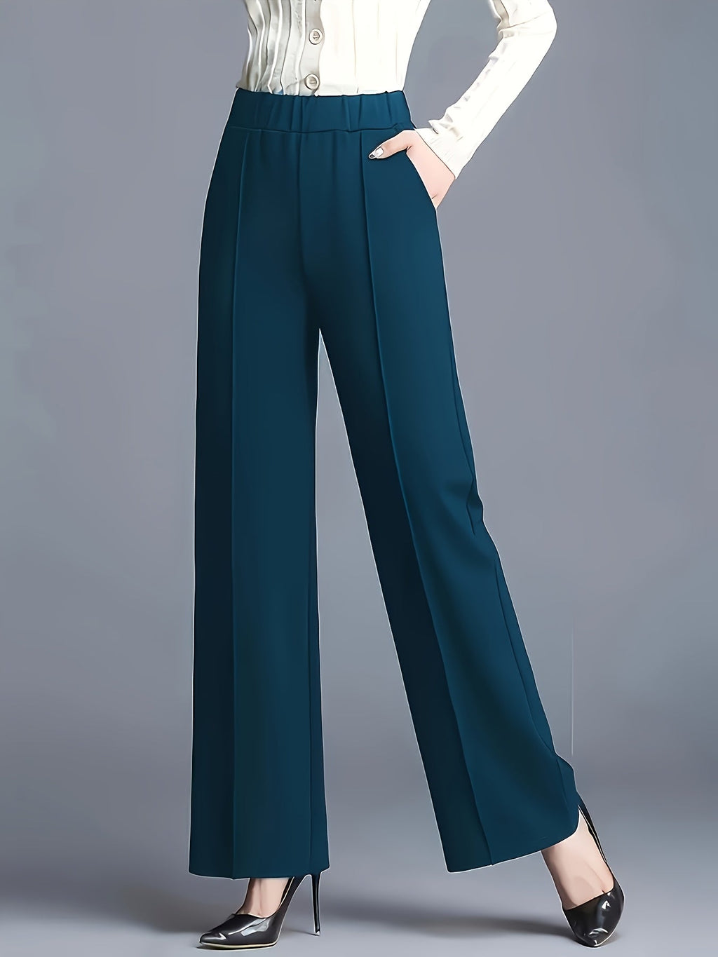 Marlene | High-Waisted Straight-Leg Trousers