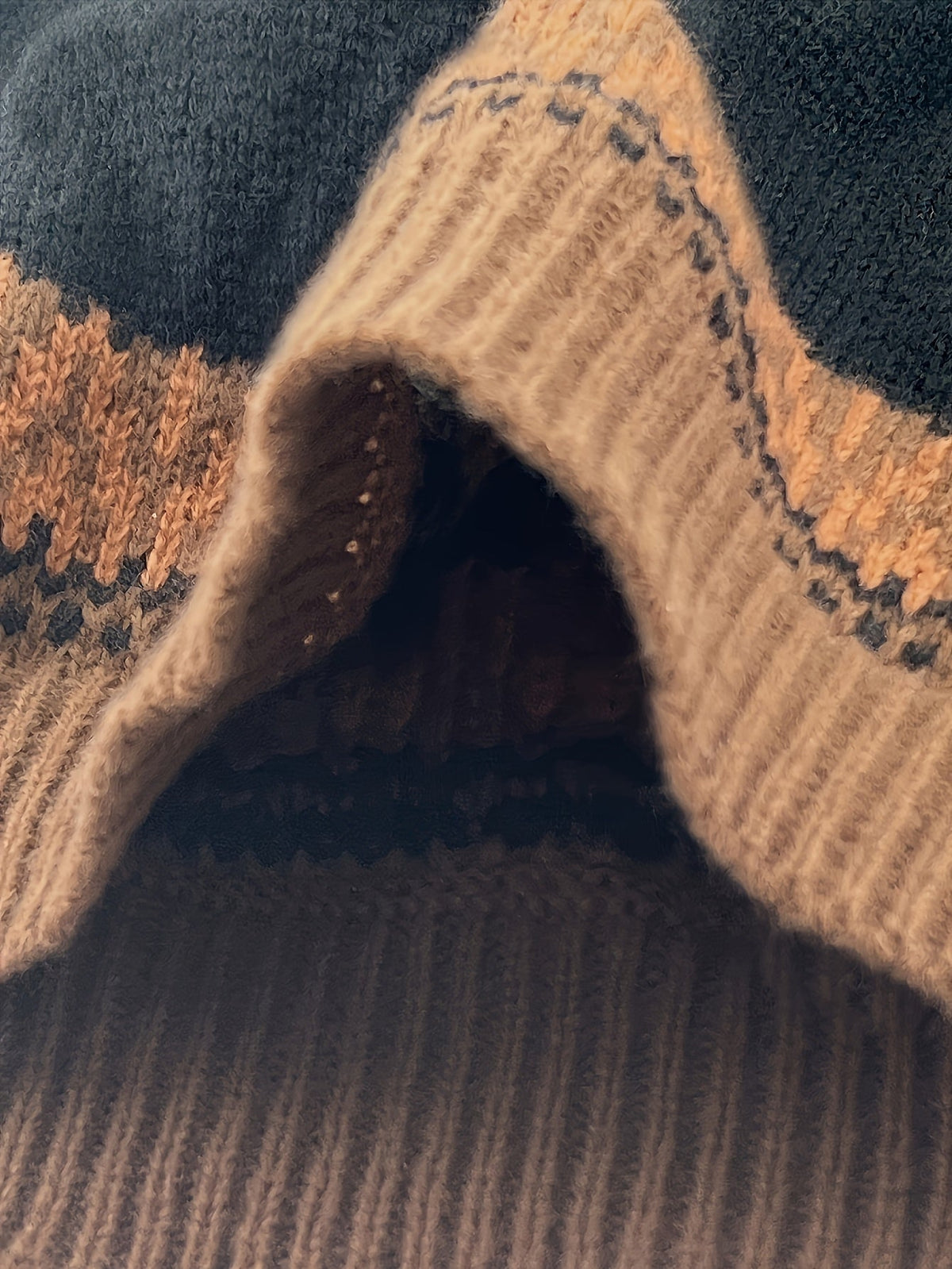 Sylvia | Grobstrick-Jacquardpullover mit Rundhalsausschnitt