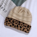 Trieber Leopard Print Cuffed Knit Beanie – Acrylic, One Size, 9 Colors