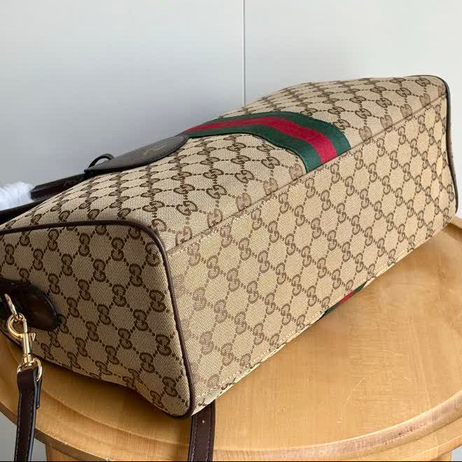 Gucci 1955 Horsebit Boston Bag — GG Supreme Canvas