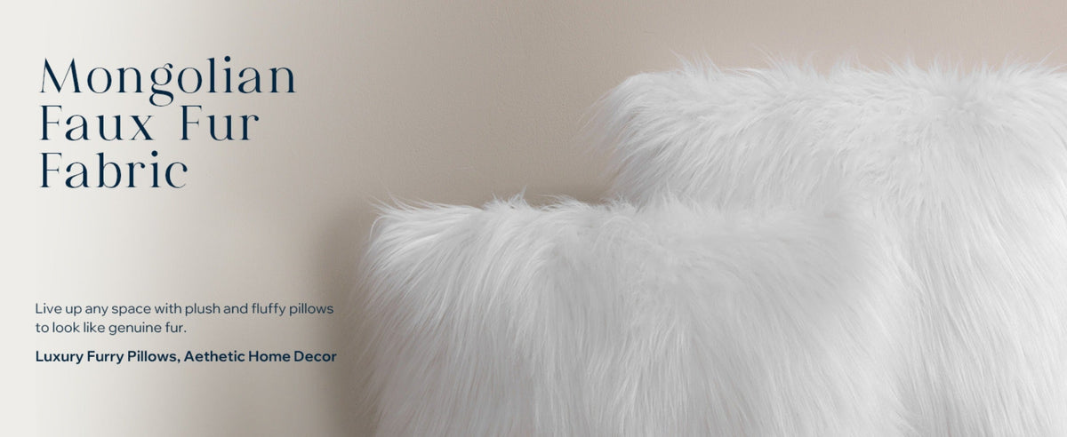 Faux Fur Throw Pillow Covers Pack of 2 – Luxury Soft Fluffy Decorative Cushion Covers for Couch Bed Sofa, Pet Friendly, Zipper Closure