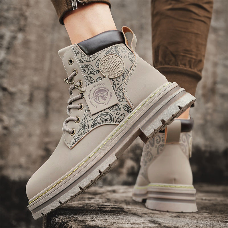 Retro High-Top-Martinsstiefel für Herren – Outdoor-Freizeitdesign mit dicker Sohle