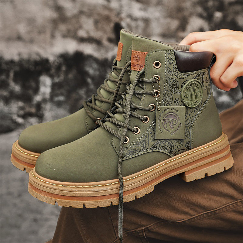Retro High-Top-Martinsstiefel für Herren – Outdoor-Freizeitdesign mit dicker Sohle