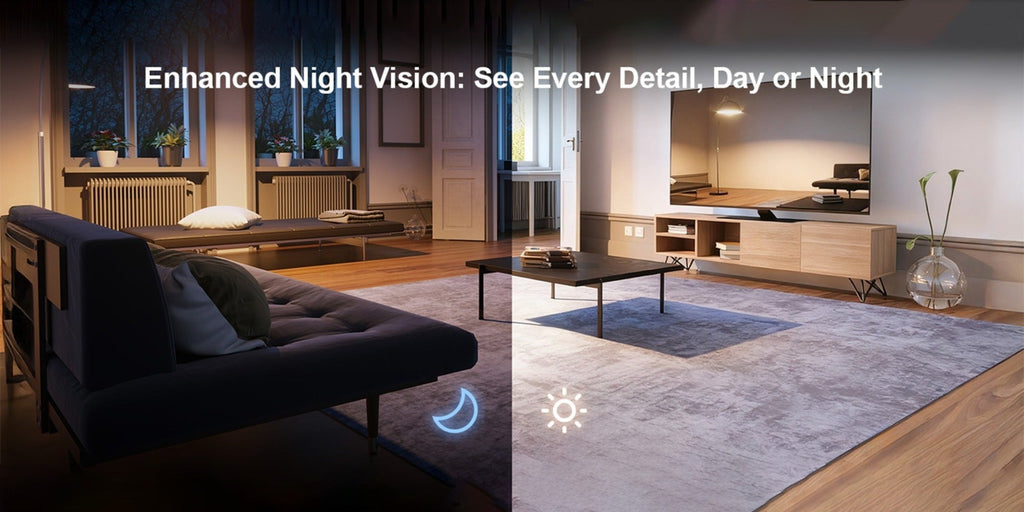 Security Camera 2K Clock-Format Model with Dual-Band WiFi, Color Night Vision, Motion Detection and Two-Way Talk