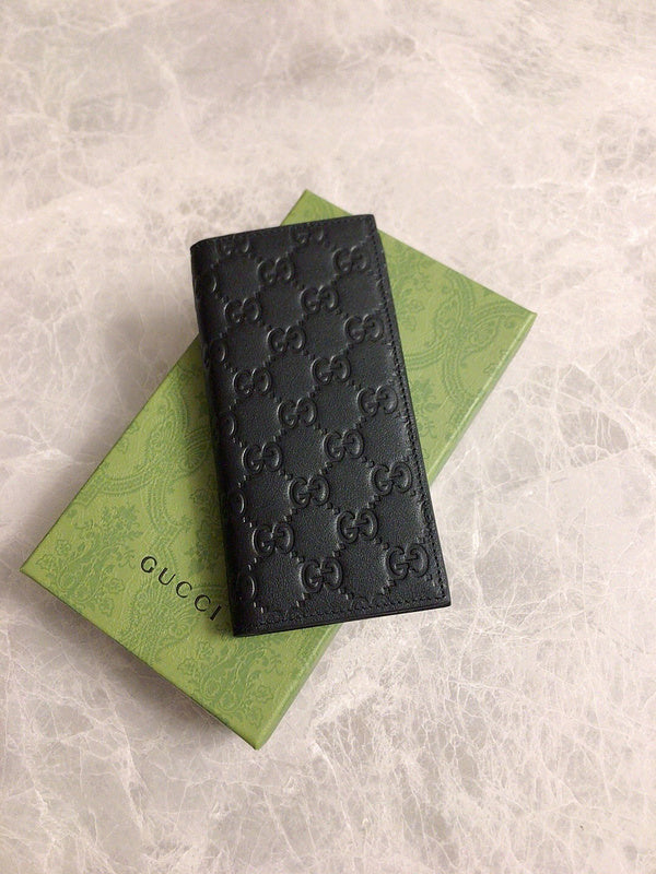 Gucci Signature Long Continental Wallet – GG Embossed Black Leather