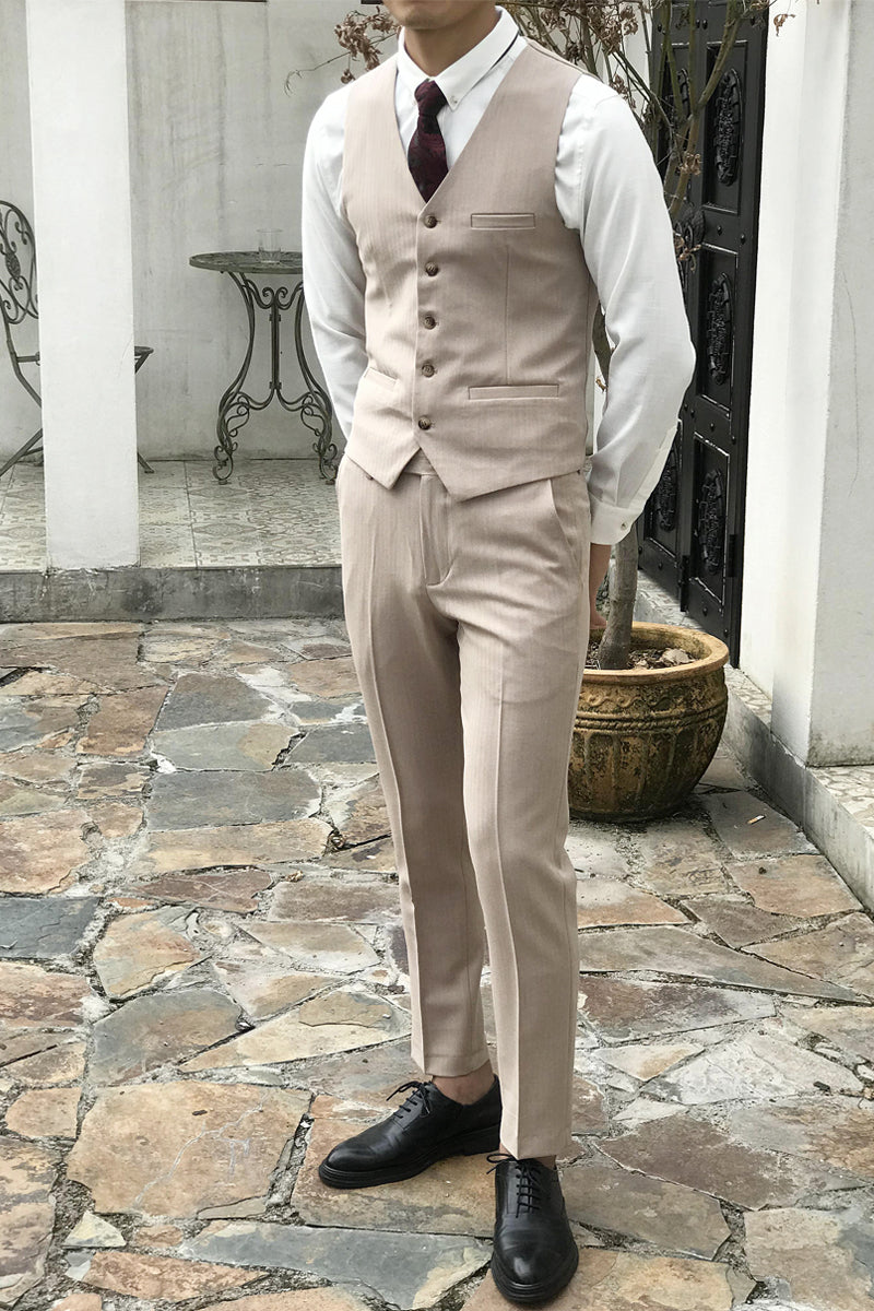 Fashion Double Breasted 2 pieces Mens Suit For Wedding (Vest+Pants)