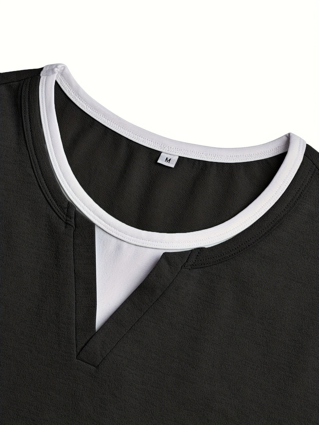Beckett | Contrast-Stitch Notch-Neck Henley Shirt