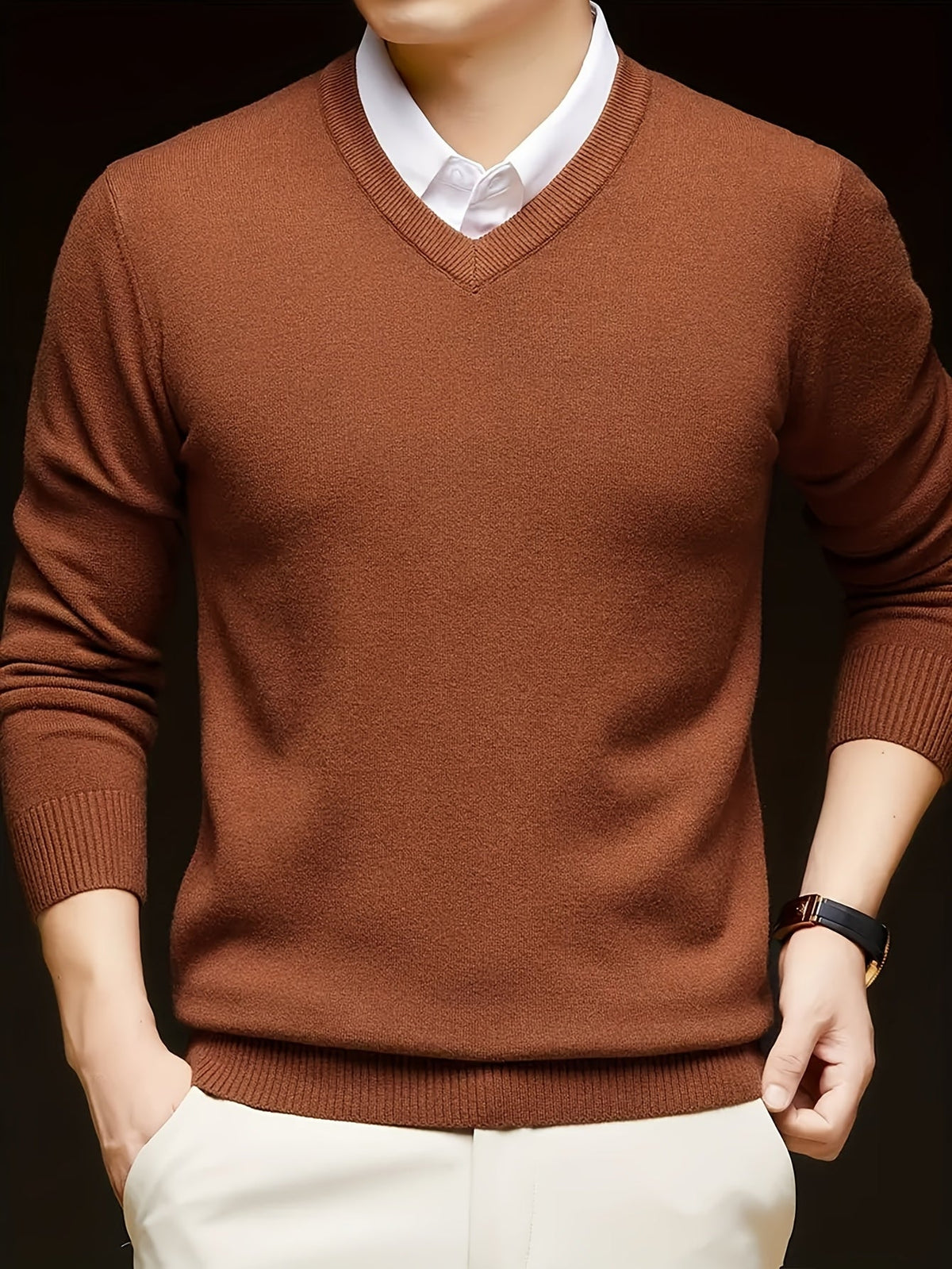 Nigel | Eleganter V-Ausschnitt-Pullover