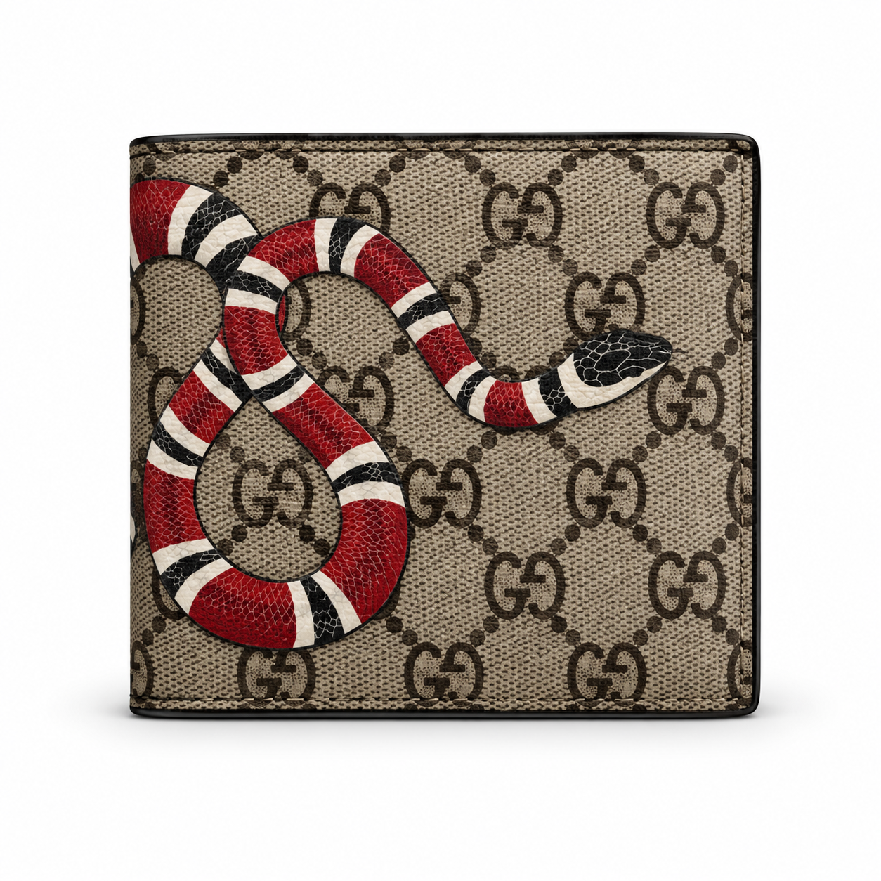 Gucci GG Supreme Kingsnake Print Bifold Wallet