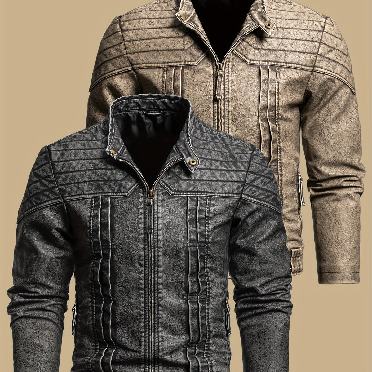 Hartley | Vintage-Bikerjacke im Used-Look