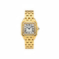 Cartier Panthère de Cartier – Yellow Gold Diamond Bezel White Roman Numeral Dial Blue Sword Hands Gold Panthère Bracelet