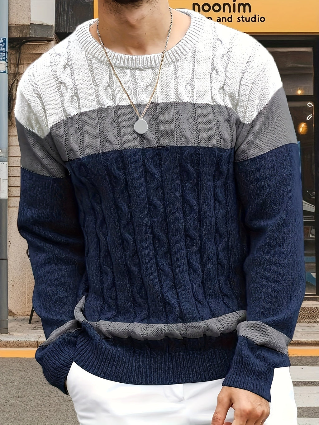 Bradley | Strukturierter Zopfmuster-Pullover