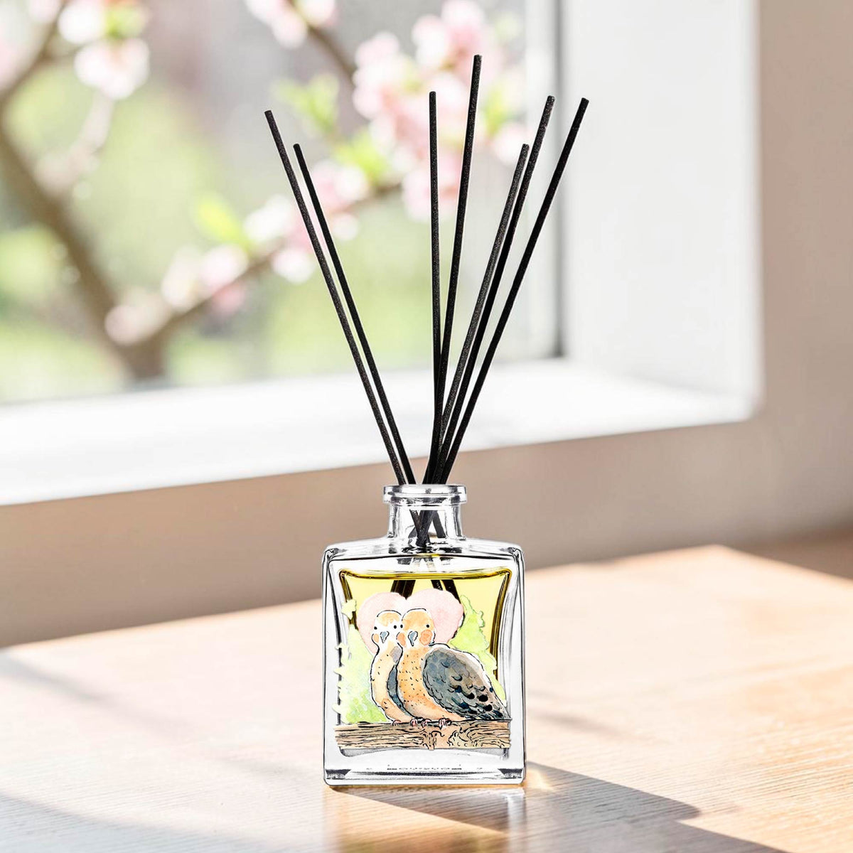 Lovebirds - Velvet Rose 5oz Oil Reed Diffuser Set - Stephen Macquignon Collection