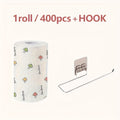 Four-Hundred-Sheet Kitchen Cleaning Towel Roll with Wall Hook for Dry or Damp Household Wiping