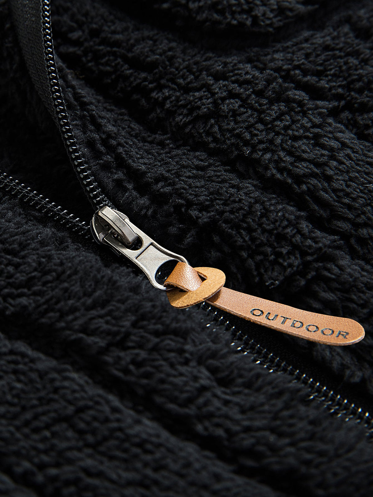 Striped Teddy Fleece Zip Up Hoodie