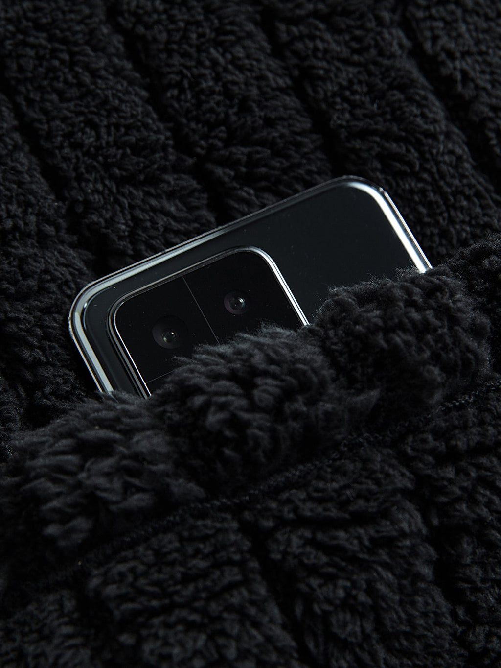 Striped Teddy Fleece Zip Up Hoodie