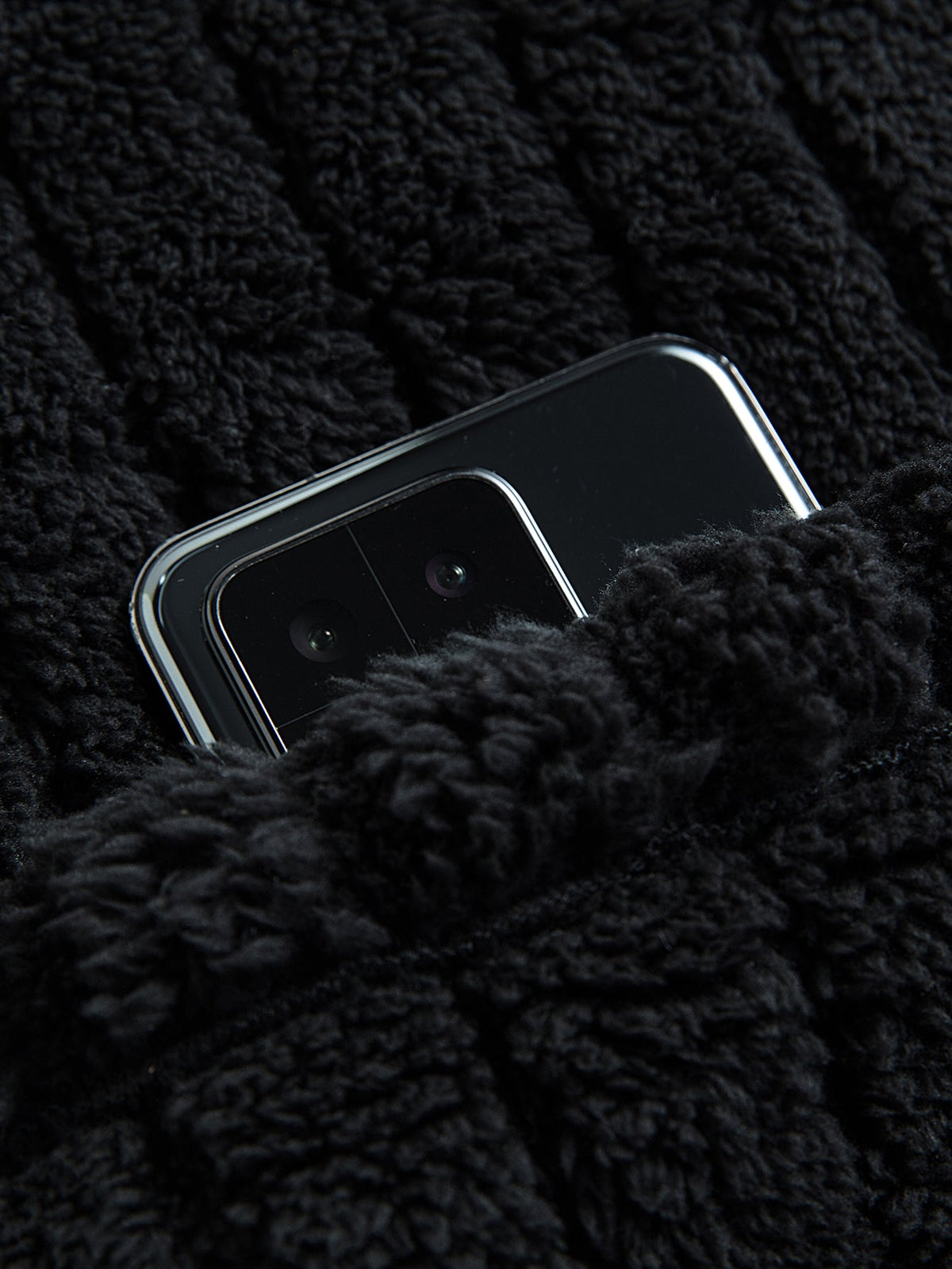 Striped Teddy Fleece Zip Up Hoodie