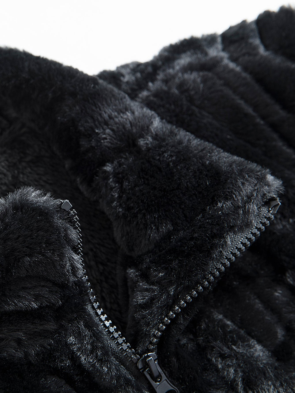 Faux Fur Zip-Up Stand Collar Vest