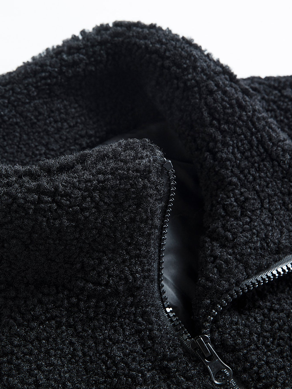 Teddy Fleece Contrast Baseball Jacket