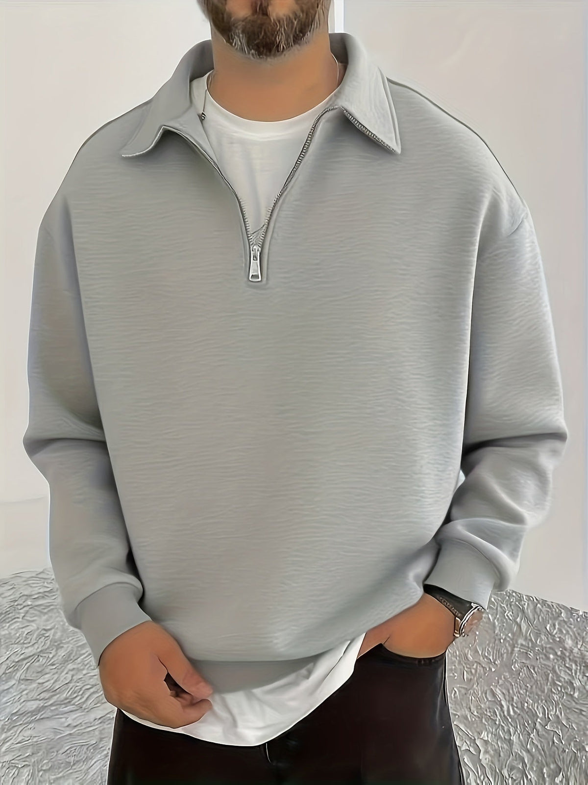 Gideon | Sweatshirt mit Reißverschluss und Kragen