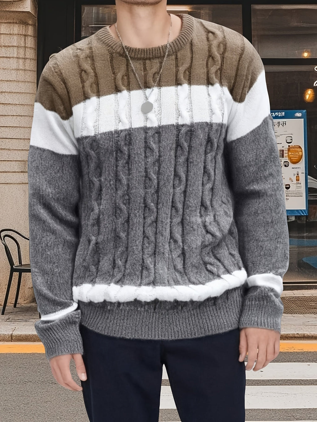Bradley | Strukturierter Zopfmuster-Pullover
