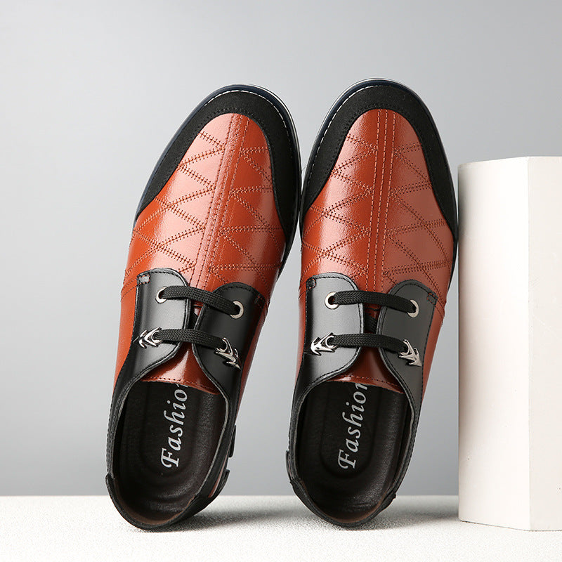 Men's Casual Soft Sole Slip-On Leather Shoes – Korean British Style