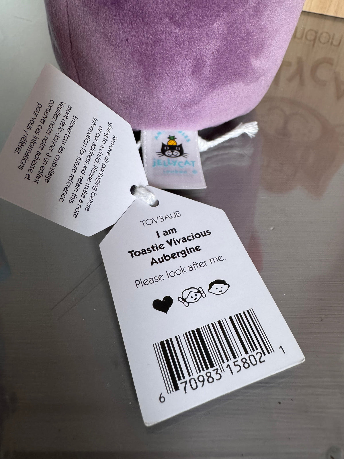 Jellycat Toastie Vivacious Aubergine