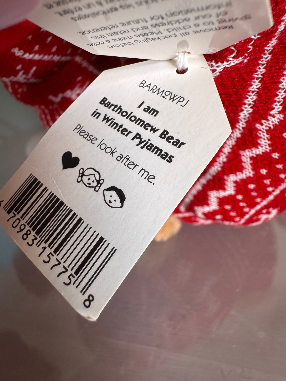 Jellycat Bartholomew Bear in Winter Pyjamas