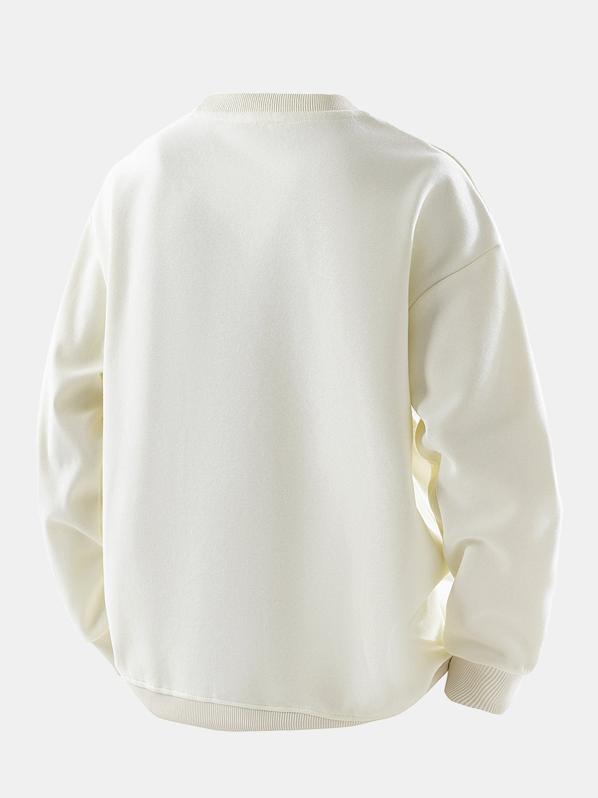Striped Jacquard Panel Crewneck Sweatshirt