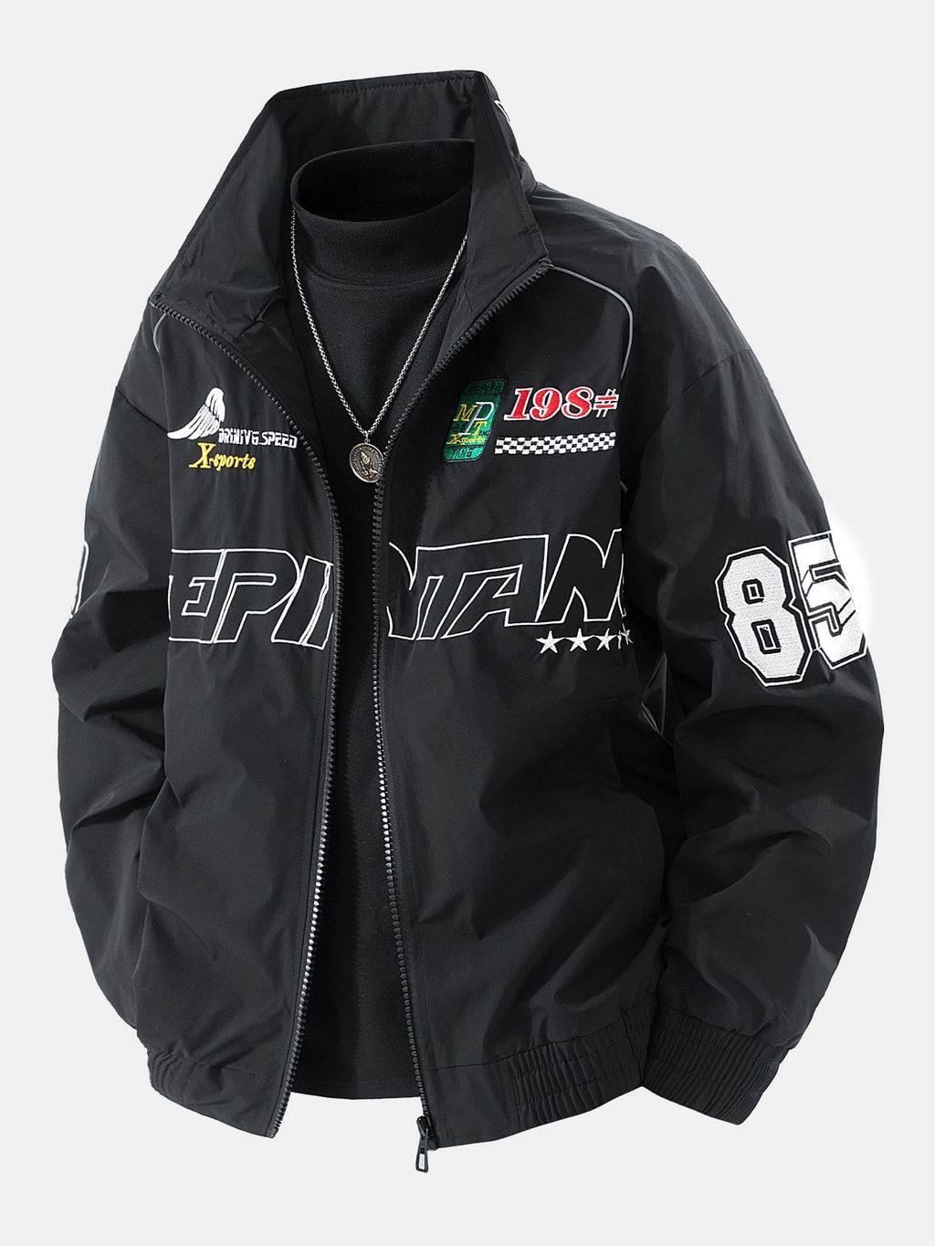 Relax Fit Embroidered Racing Jacket