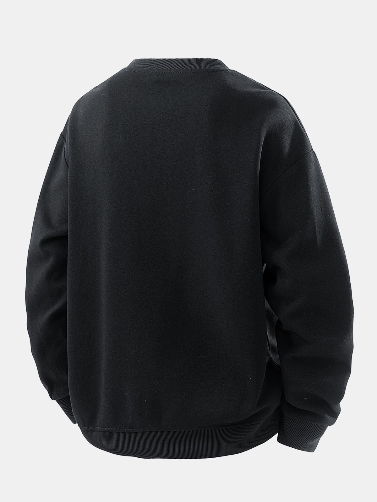 Striped Jacquard Panel Crewneck Sweatshirt