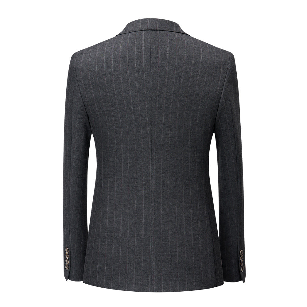 Men's 3-Piece Two Button Fashionable Striped Suit