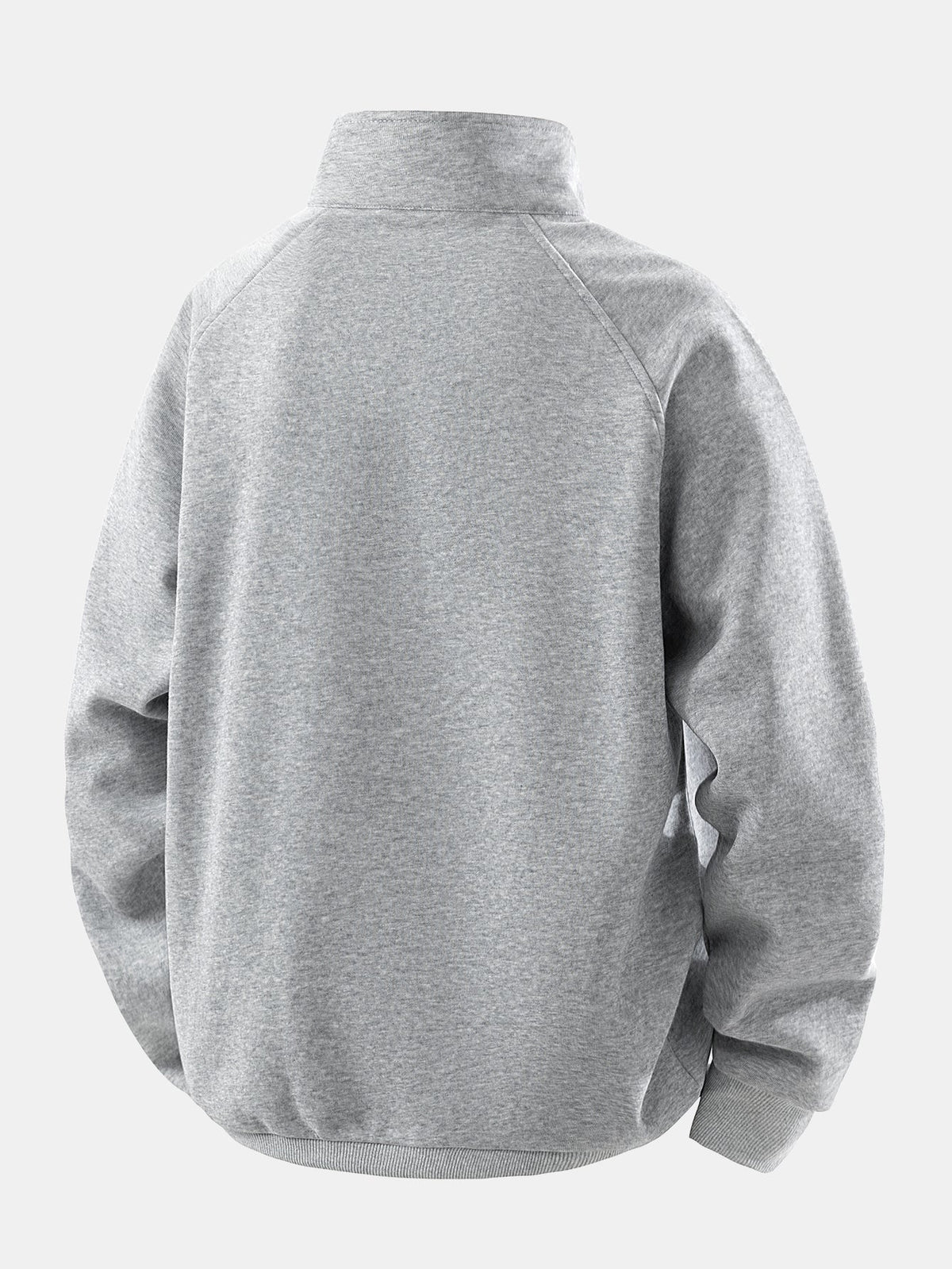 Relaxed Fit Quarter-Zip Stand Collar Sweatshirt